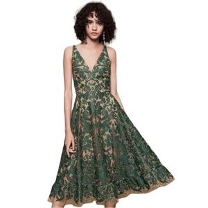 Dress The Population Blair Emerald Green Embellished Midi Dress Size XL